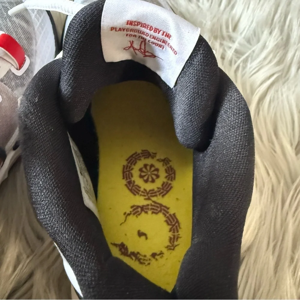 NIKE Kyrie 8 Kids Shoes in White University Red-Black Size 5Y